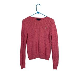 Ralph Lauren pink cable knit sweater size medium